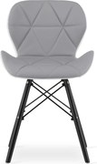 Krzesło LAGO ekoskóra - szaro-białe / nogi czarne