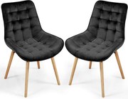 Zestaw krzeseł do jadalni, czarny, 2 szt