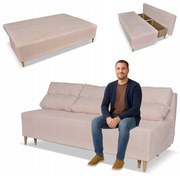Kanapa sofa KIMO f spania pojemnik Family Meble Twisster j. róż sztruks
