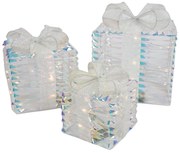 Zestaw 3 tęczowych prezentów bożonarodzeniowych z LED - Niji