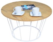 Stolik kawowy z metalowym stelażem dąb lancelot A6-F63