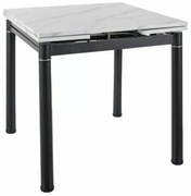 Stół rozkładany GD-082 80(131)x80 biały marmur/czarny mat SIGNAL