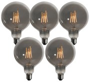 Zestaw 5 żarówek LED E27 z 3-stopniową regulacją ściemniania, przydymione szkło G125 4W 150 lm 1900K