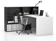 Zestaw mebli biurowych single SEGMENT, 3 półki, lewy, biały/grafit