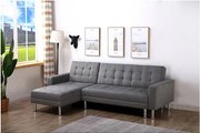 Kanapa narożna "Theo" z możliwością zmiany układu (lewostronny lub prawostronny) - Rozkładana - 4 miejsca - Szara