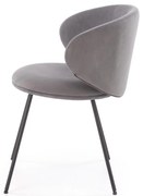 Krzesło do jadalni tapicerowane popiel szary mat welur K587