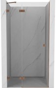 Mexen Lunar drzwi prysznicowe uchylne lewe 75 cm, transparent, miedź szczotkowana - 834-075-000-65-00-L