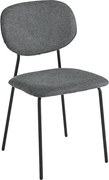 Komplet 2 nowoczesnych krzeseł antracytowych "Nika" z pokryciem materiałowym i metalowym stelażem cm 48x54 86h
