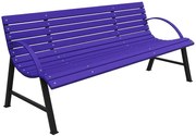 Fioletowa ławka ogrodowa z oparciem 180 cm K9-E74
