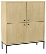Czterodrzwiowa komoda z półkami dąb cremona R2-T39