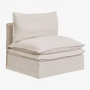 Fotel Z Lnu I Bawełny Grace Tkaniny Beige - Sklum