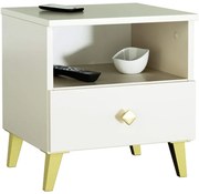 Szafka nocna glamour ze złotymi nóżkami kaszmir M8-P84
