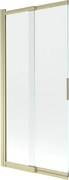 Mexen Fox parawan nawannowy 2-skrzydłowy przesuwny 85 x 150 cm, transparent, złoty szczotkowany - 891-085-002-55-00