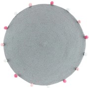 Okrągły dywanik z pomponami POMPOMPARTY, Ø 90 cm
