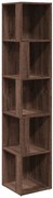 Narożny Wąski Regał Z Półkami Brązowy Dąb P8-F79