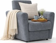 Niebieski fotel z podłokietnikami T3-E24