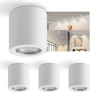 NETTLIFE Biały reflektor montowany na powierzchni, okrągły Gu10, nowoczesny, sufitowy reflektor gipsowy, mały, 40 W