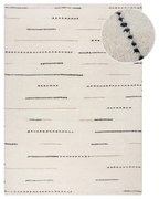 Kremowy wełniany dywan tkany ręcznie 120x170 cm Dottie Linear – Flair Rugs
