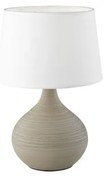 Biało-brązowa lampa stołowa z ceramiki i tkaniny Trio Martin, wys. 29 cm