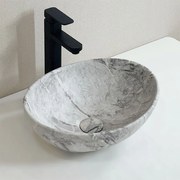Ceramiczna umywalka z powierzchnią imitującą marmur – 42 x 34 x 15 cm, nowoczesny design i wysoka wytrzymałość