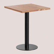 Kwadratowy Stolik Barowy Z Drewna Akacjowego Macchiato ↔︎ 60 Cm & Czarny - Sklum