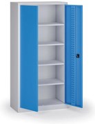Szafa warsztatowa, 4 półki, 1950 × 950 × 500 mm, niebieskie drzwi