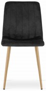 Krzesło LAVA - czarny aksamit / nogi kolor drewna x 1