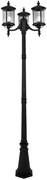 Czarna wysoka latarnia do ogrodu z 3 kloszami - A452 C3-T16
