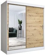 Szafa przesuwna biały + dąb artisan 180 cm T7-P38