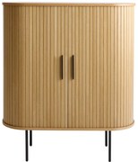 Szafka na wino w dekorze dębu z drzwiami przesuwnymi w naturalnym kolorze 100x118x40 cm Nola – Unique Furniture