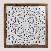 Panel Dekoracyjny Kwadratowy 65x65 Cm Z Drewna Narmadas A - Sklum