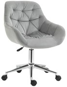 Vinsetto Krzesło biurowe szare z regulacją wysokości ergonomiczne z pianką i metalową ramą | Aosom PL