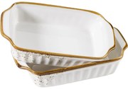Mäser 2-częściowy zestaw naczyń żaroodpornychPintar White brązowe kropki 23 x 14,5 cm