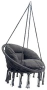 Krzesło Brazylijskie fotel wiszący Magia Wypoczynku w Stylu Boho  B-3101C Czarny