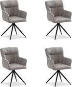 Krzesło jadalniane 57x89x60 cm szare nowoczesne krzesła typu jajko