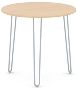 Okrągły stół jadalniany SPIDER, średnica 80 cm, szaro-srebrna podstawa, buk