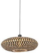 Orientalna lampa wisząca czarna bambusowa 50 cm - Ostrava