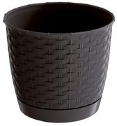 Doniczka z tworzywa sztucznego Ratolla Round, ciemnobrązowy, śr. 16,5 cm, śred. 16,5 cm