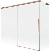 Mexen Rox L parawan nawannowy 2-skrzydłowy rozsuwany 180 + 90 x 150 cm, transparent, różowe złoto - 8C9L-180-090-60-00