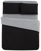Czarno-szara bawełniana pościel jednoosobowa z prześcieradłem 160x220 cm – Mila Home