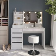 Stół do toalety biały/biały wysoki połysk 119.8x50.1x76 sherry