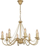 Bartez Gold 8 – żyrandol świecznikowy 8-ramienny Glamour Art Deco