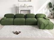 4-osobowa narożna sofa bez stelaża - Modułowa i dowolnie konfigurowalna - Tkanina o wysokiej elastyczności - Sztruks - Zielony
