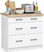 Biała komoda kuchenna z blatem i szufladami 80 cm S7-G52