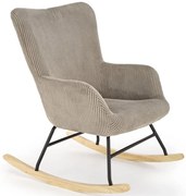 Popielaty fotel uszak z funkcją kołyski F0-L82