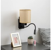 Brilagi - LED Kinkiet NUBILA 1xE27/25W/230V+LED/3W czarny/jasnobrązowy