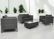 Zestaw mebli do ogrodu Breza NM-07, kolor szary, poduszki szare