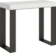 Konsola rozkładana 90x40/196 cm Tecno Small Frassino biała rama w kolorze Antracytu