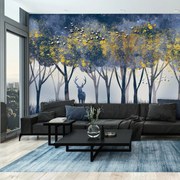 Fototapeta - Jeleń w lesie (196x136 cm)