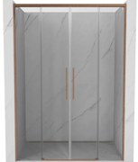 Mexen Rox drzwi prysznicowe rozsuwane 140 cm, transparent, miedź szczotkowana - 8C2-140-002-65-00